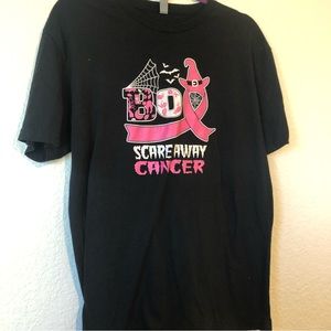 Breast Cancer Awareness Halloween Black Tshirt